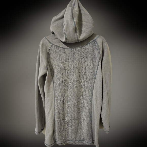 Prana Gray Women's Long Sweatshirt Light Blue Grey Large - Picture 2 of 10